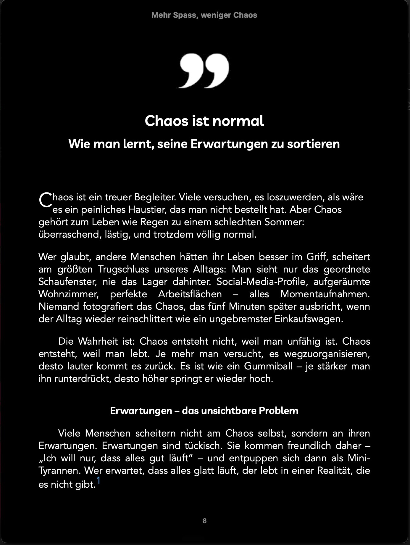 Screenshot der ersten Seite von Kapitel 1