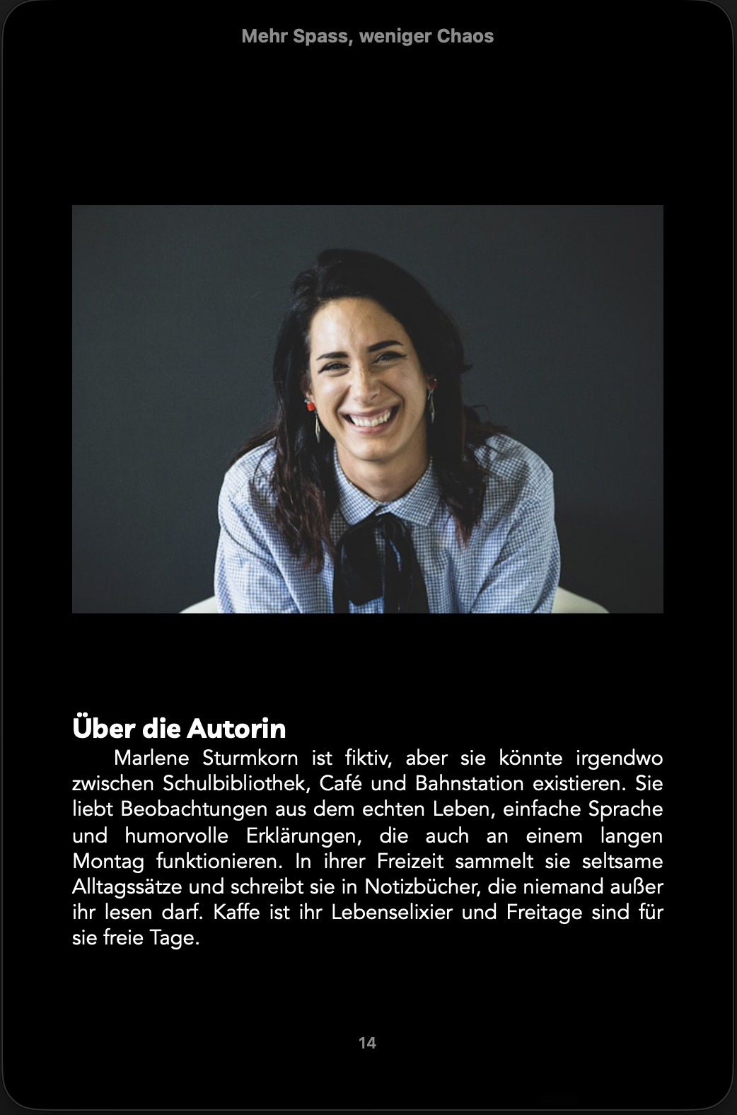 Screenshot von Autor*innen Seite
