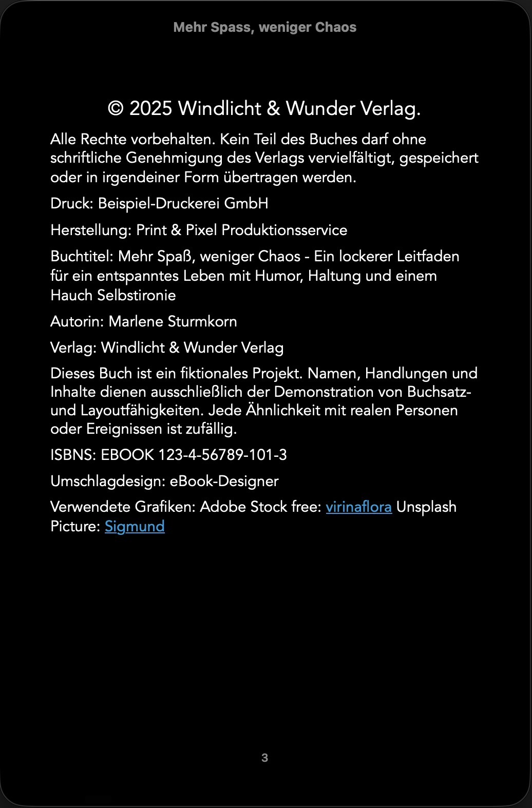Screenshot von Impressum