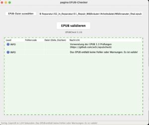 Screenshot von Pagina EPUB-Checker